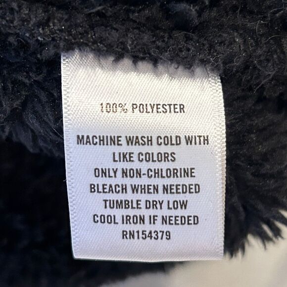 Aero Women's Black Fleece Quarter Zip Long Sleeve Crop Top Size Small - Picture 3 of 9